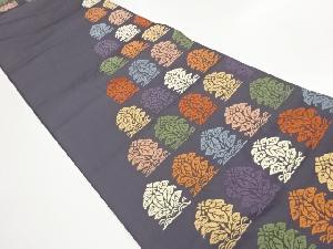 鶏頭金襴模様織出し洒落袋帯